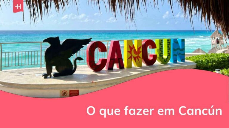 um letreiro da cidade de cancún, no méxico